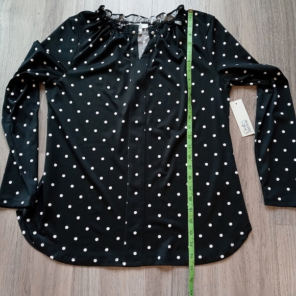 Croft & Barrow Polka Dot & Chain Tunic w/Ruffled Collar Sz Small NWT - Picture 5 of 9